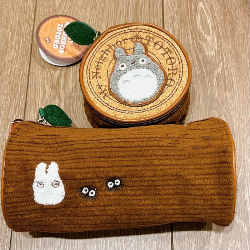 Embroidery Online - เพื่อนบ้านของฉัน โทโทโร่กระเป๋าดินสอผ้าลูกฟูกทรงกลมน่ารักลายการ์ตูน ความจุขนาดใหญ่ กระเป๋าใส่อุปกรณ์การเรียนสำหรับนักเรียน กระเป๋าใส่ปากกา