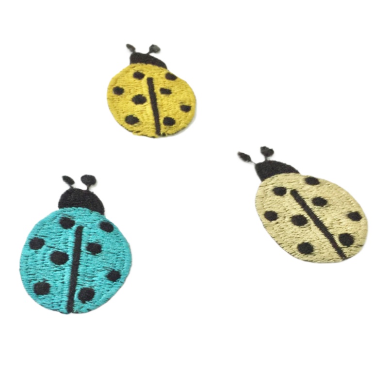 Embroidery Lady Bug - 49 ชิ้น/ล็อตเย็บสร้างสรรค์เย็บปักถักร้อยPatch Golden Blue Ladybugด้วงแมลงเสื้อผ้าอุปกรณ์ตกแต่งหัตถกรรมDiy Applique