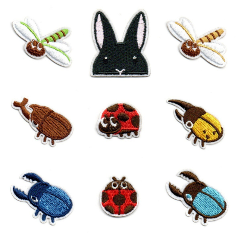 Embroidery Lady Bug - แพทช์ปักลายการ์ตูน 50 ชิ้น/ล็อต ลายเต่าทอง กระต่าย ด้วง