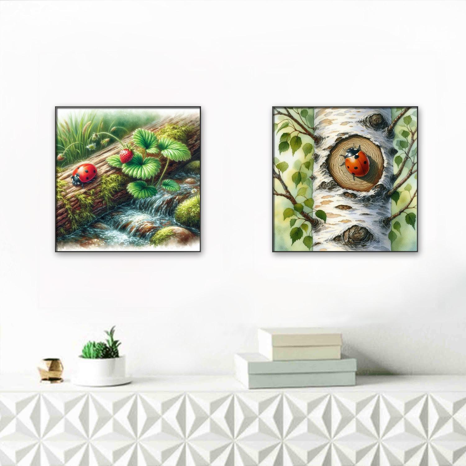 ชุดภาพวาดเพชร DIY ลายเต่าทองแบ - Embroidery Lady Bug บทวิจารณ์และราคา