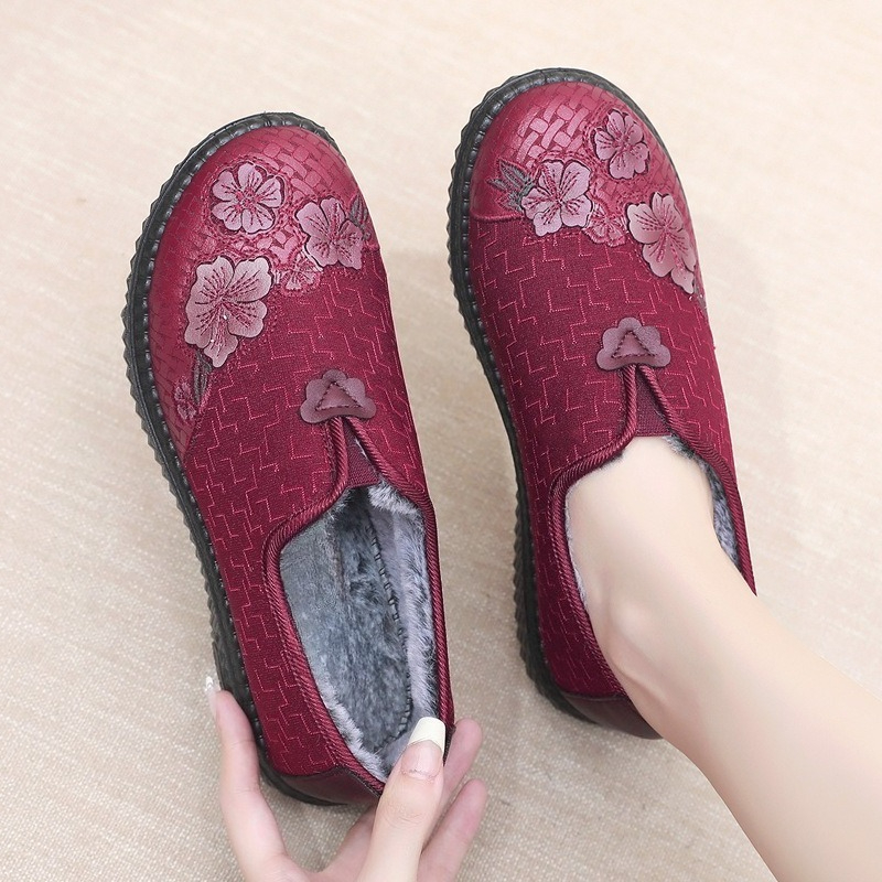 รองเท้าสลิปออนบุขนสำหรับผู้หญิ - Embroidery Online บทวิจารณ์และราคา