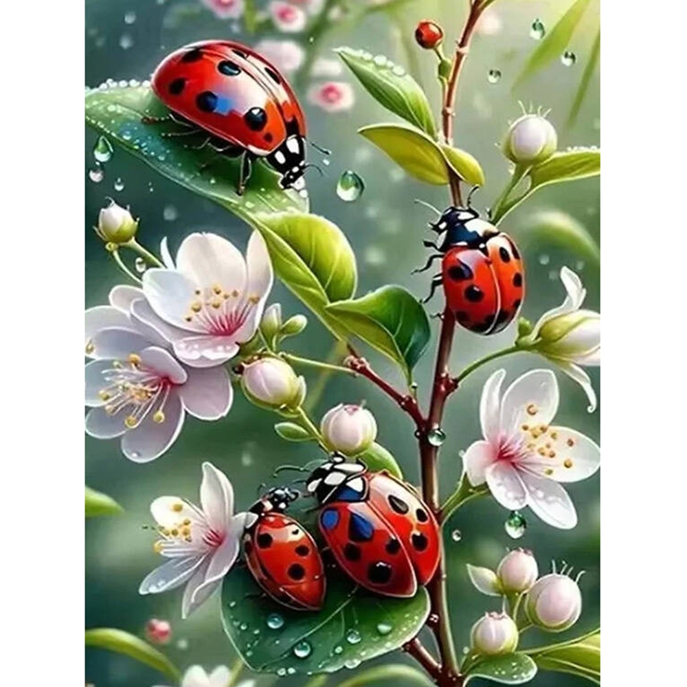 ภาพเพชร 5D แบบไร้กรอบ ลายเต่าท - Embroidery Lady Bug บทวิจารณ์และราคา