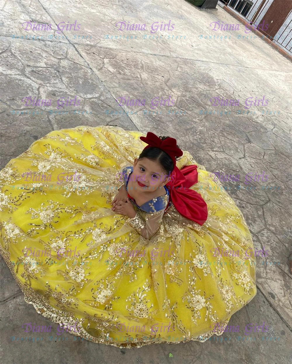ชุดเดรสเด็กผู้หญิงสีเหลืองน่าร - Embroidery Yellow Dress บทวิจารณ์และราคา