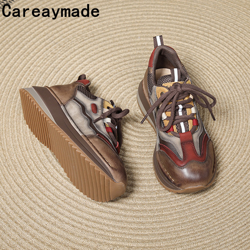 Careaymade-Cow รองเท้าหนังแท้ผ - Embroidery Garments บทวิจารณ์และราคา