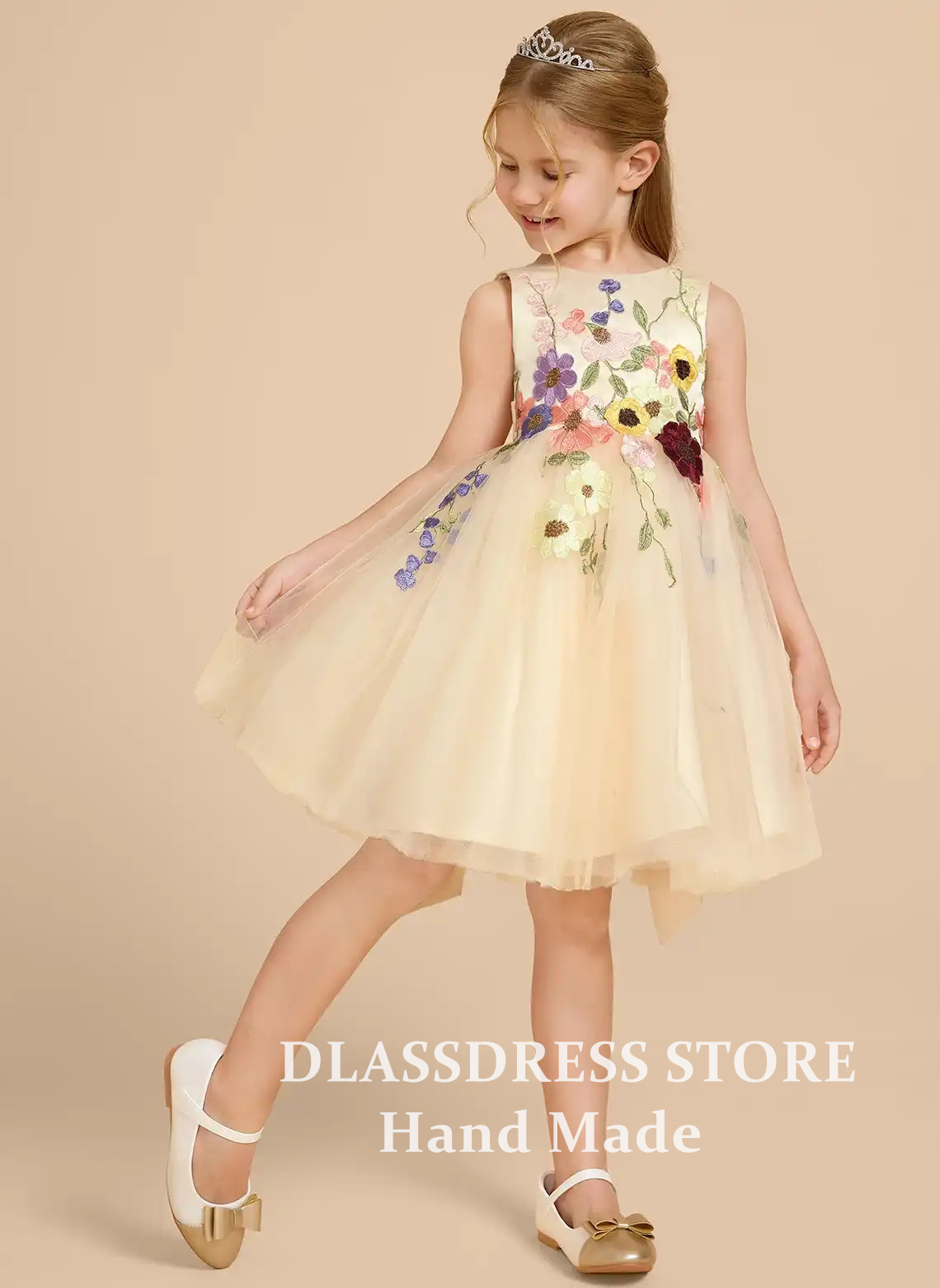 ชุดเดรสเด็กผู้หญิงสีเหลืองแบบส - Embroidery Yellow Dress บทวิจารณ์และราคา
